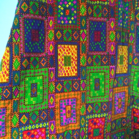 Vintage 60s Psychedelic Velvet Maxi Skirt - Picture 4 of 6